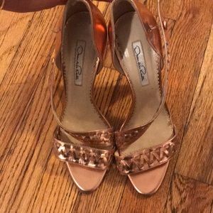 Oscar de la renta rose gold heels size 38